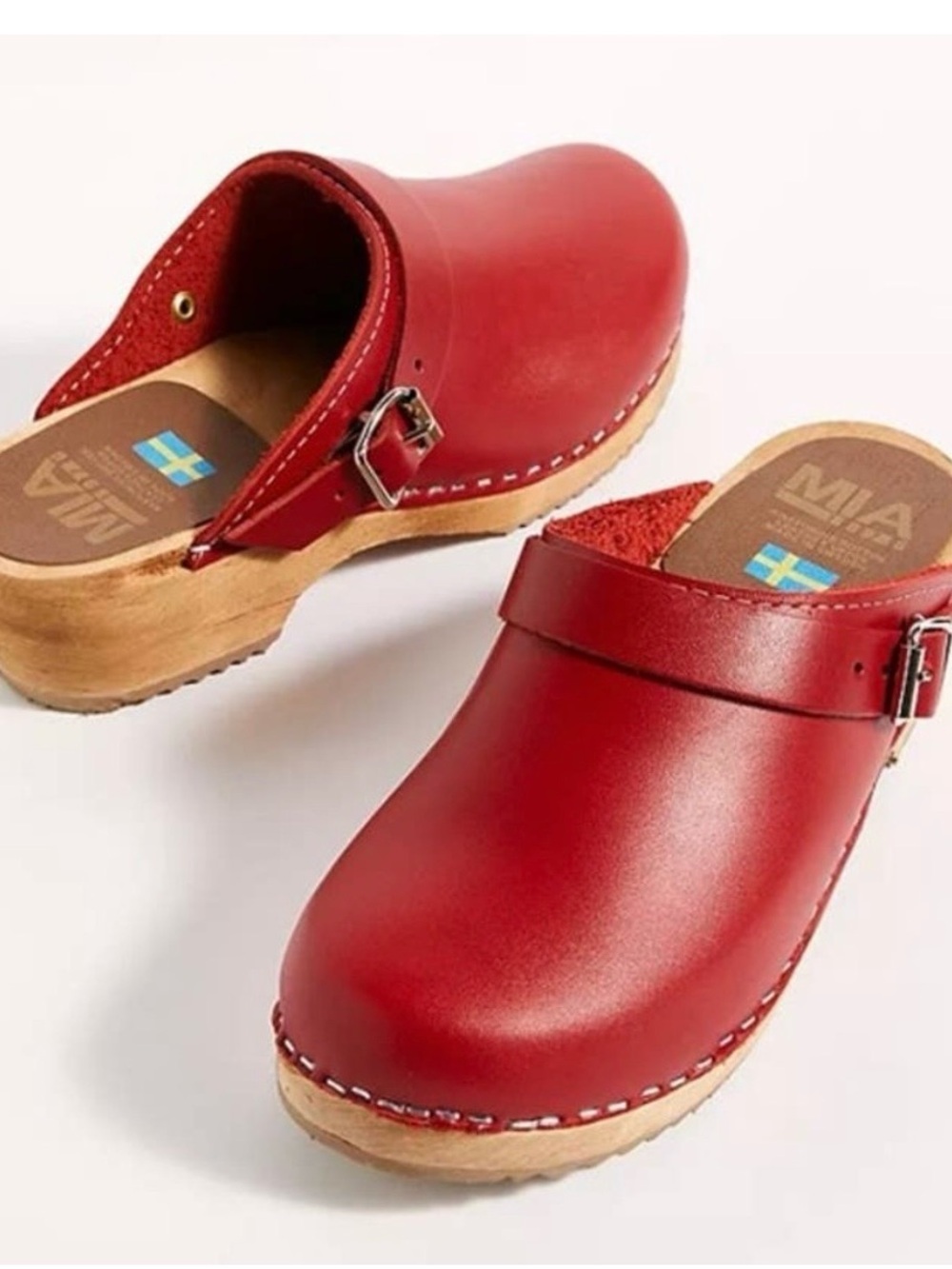 Free People MIA Alma Red Clogs - 38